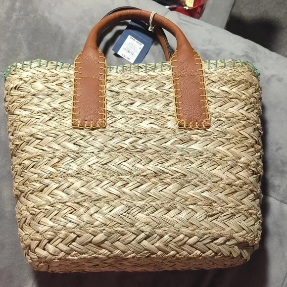 Universal Thread Straw Mini Tote Handbag in Natural Color - Picture 2 of 4